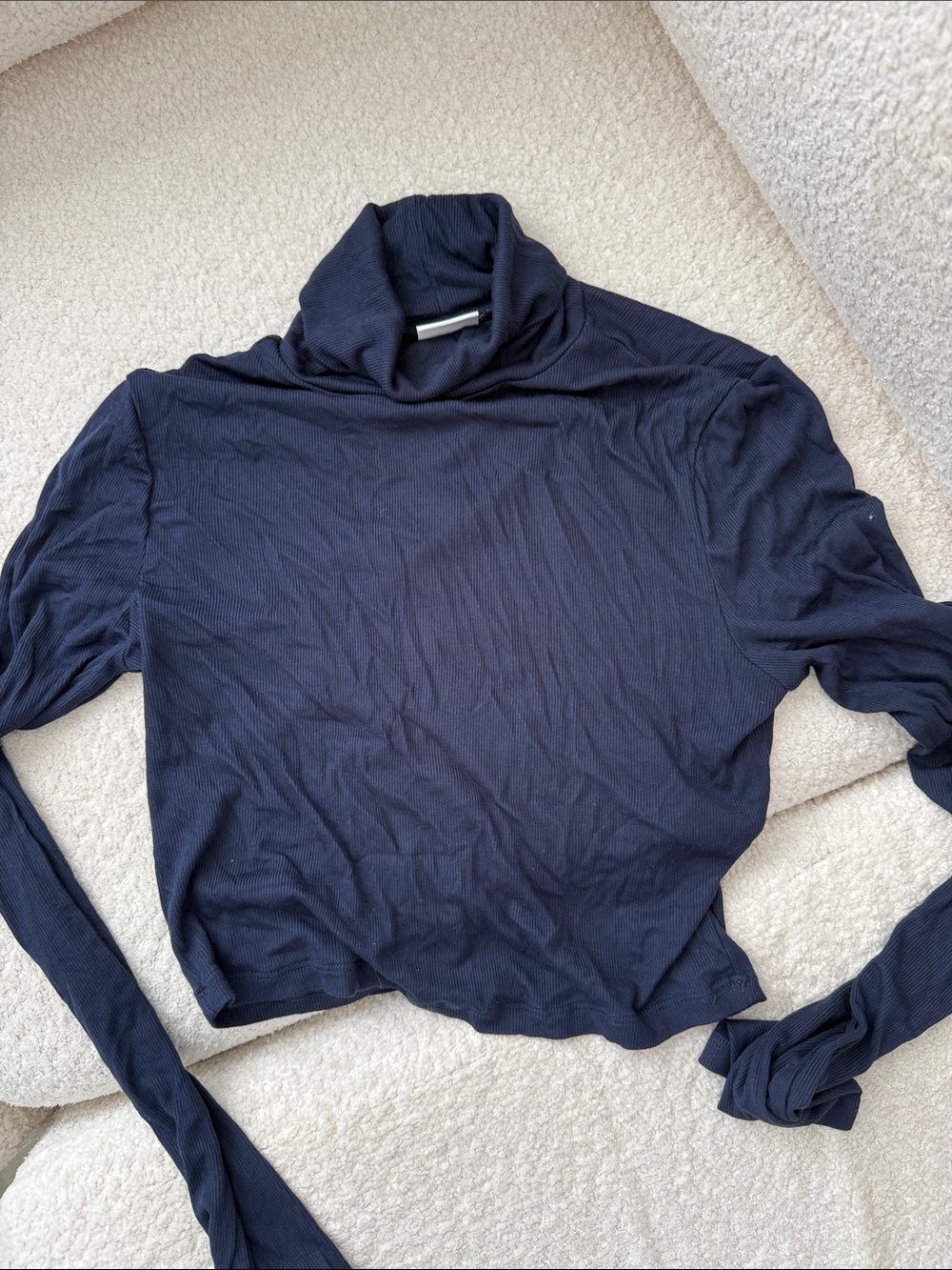 Sunday Best Navy Turtleneck Long Sleeve Top